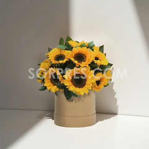 Caja de girasoles Sorpresa de primavera – flores en Cusco